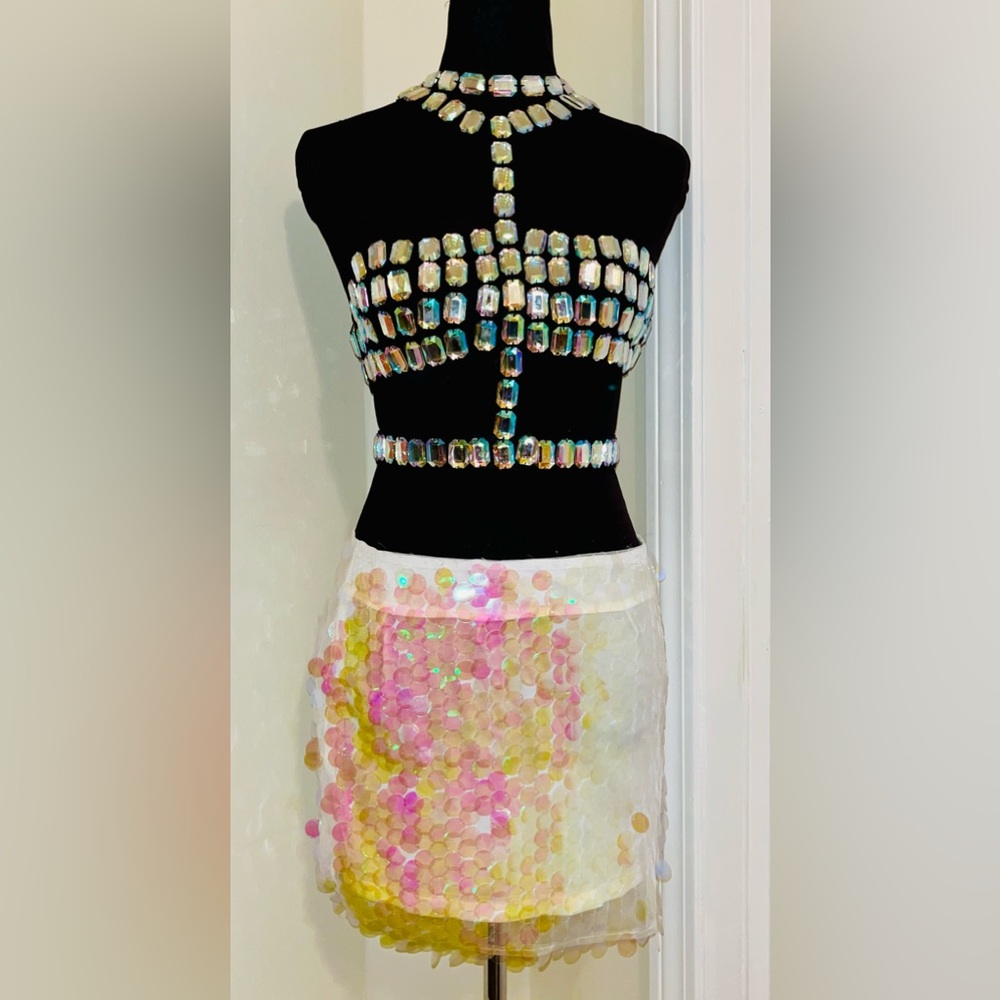 CLUB EXX Rhinestone Gem Halter top by Dolls Kill